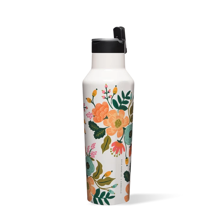 Botella Térmica Sport 600ml Designer Paper Gloss Cream Lively Floral Corkcicle