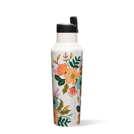 Botella Térmica Sport 600ml Designer Paper Gloss Cream Lively Floral Corkcicle