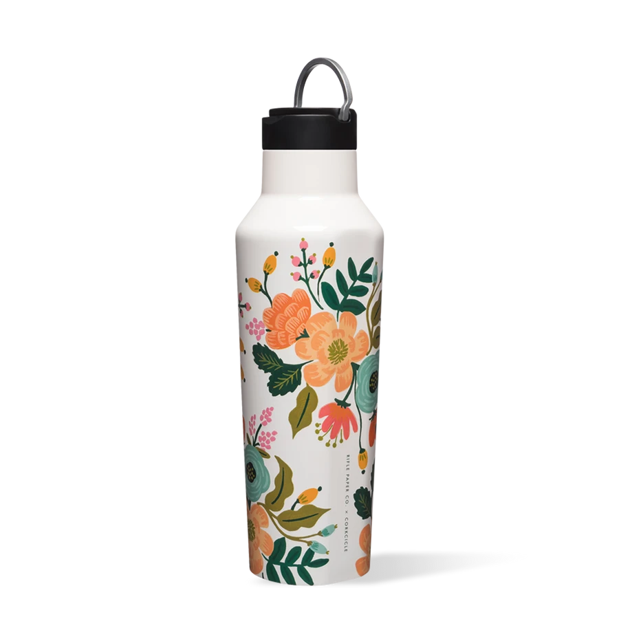Botella Térmica Sport 600ml Designer Paper Gloss Cream Lively Floral Corkcicle