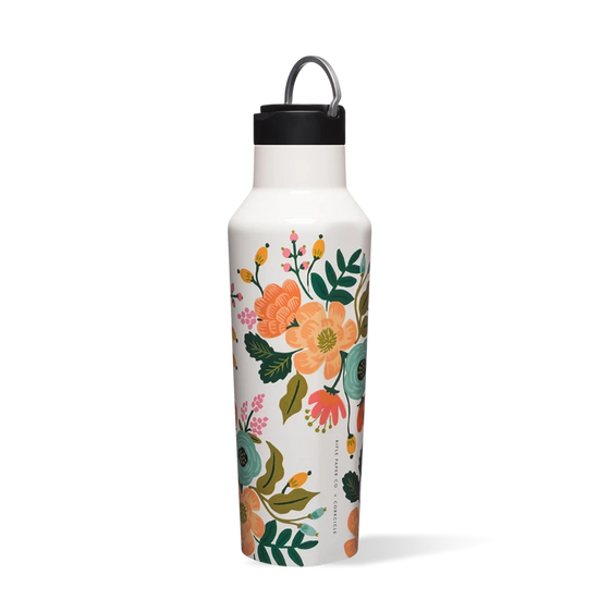Botella Térmica Sport 600ml Designer Paper Gloss Cream Lively Floral Corkcicle