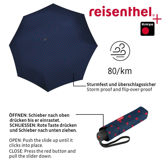 Cargar imagen en el visor de la galería, paraguas-umbrella-pocket-classic-mixed-dots-red-reisenthel
