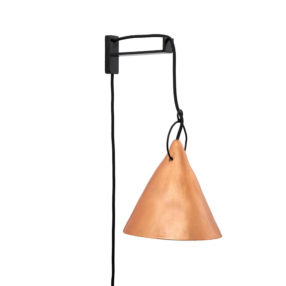 Lámpara de Cerámica Ruca Escuadra de Fierro Cobre 22 x 21 cm Maia Design