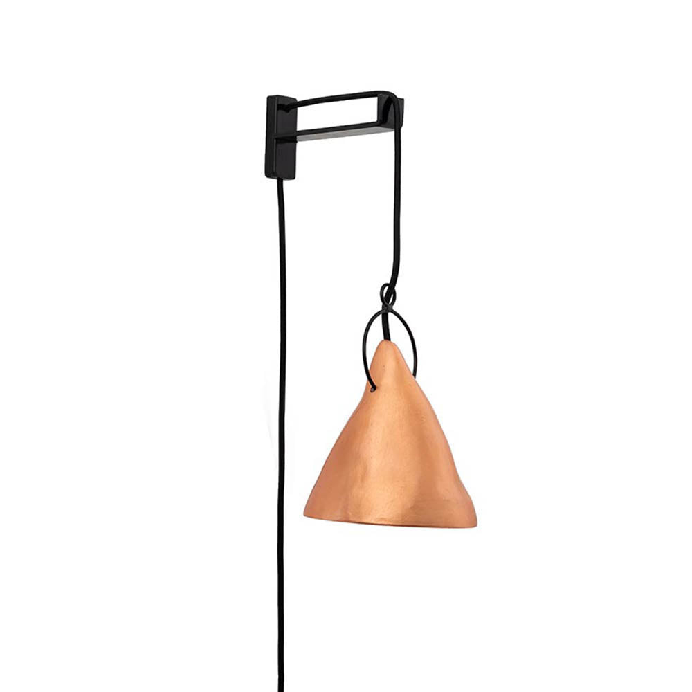 Lámpara de Cerámica Ruca Escuadra de Fierro Cobre 18 x 16 cm Maia Design