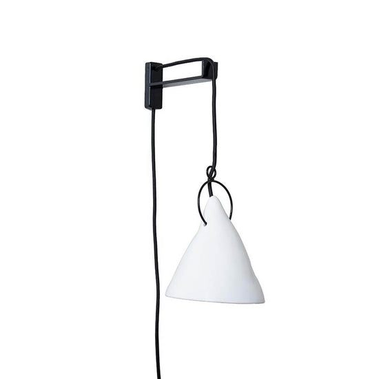 Lámpara de Cerámica Ruca Escuadra de Fierro Blanca 18 x 16 cm Maia Design