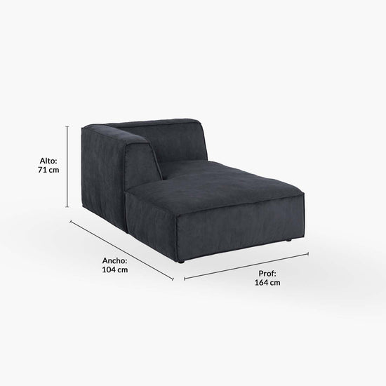 Seccional Chaise Izq Fairfield Gris Oscuro Form Design