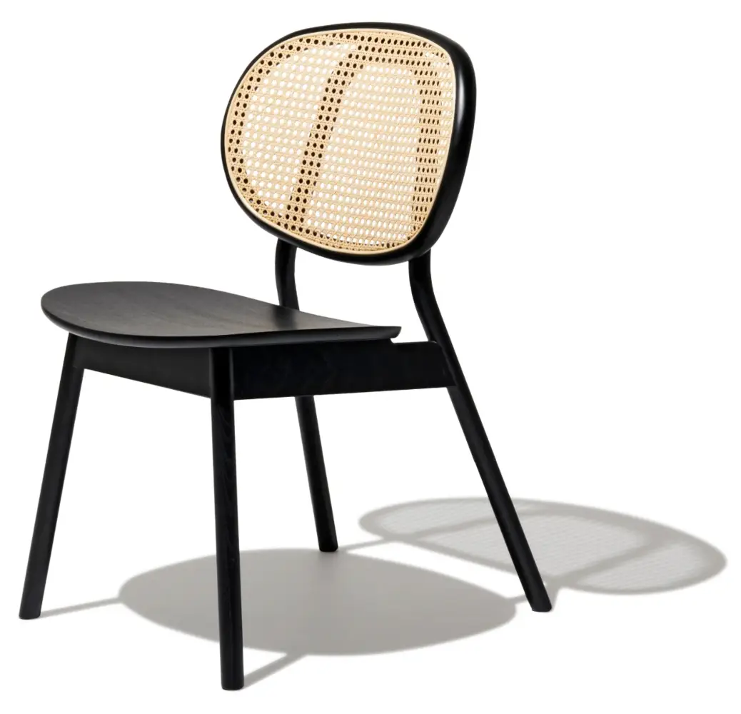 Silla Ame Madera y Rattan 48 x 58 x 82 cm Living Blue - Usado en Exhibición
