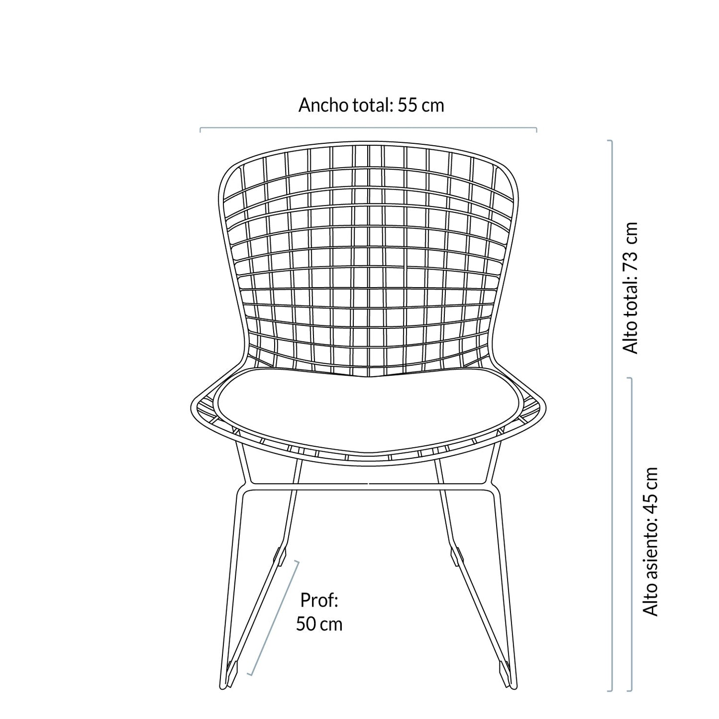 Silla Bertoia Negro Form Design