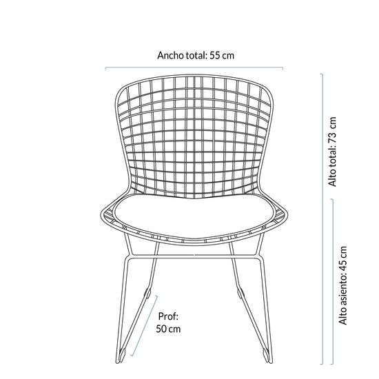 Silla Bertoia Negro Form Design