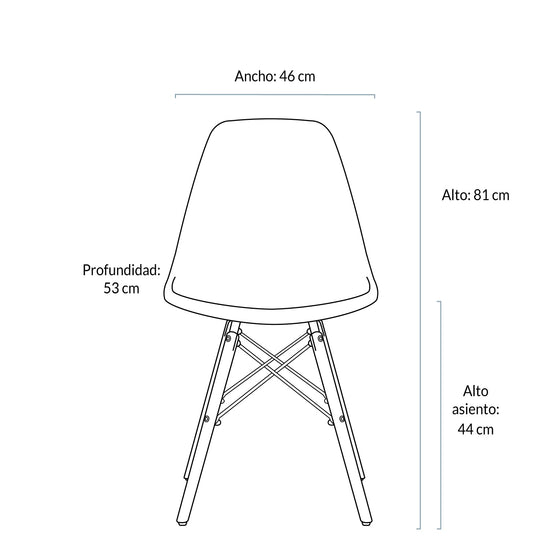 Silla DSW Réplica Eames Gris Claro Form Design