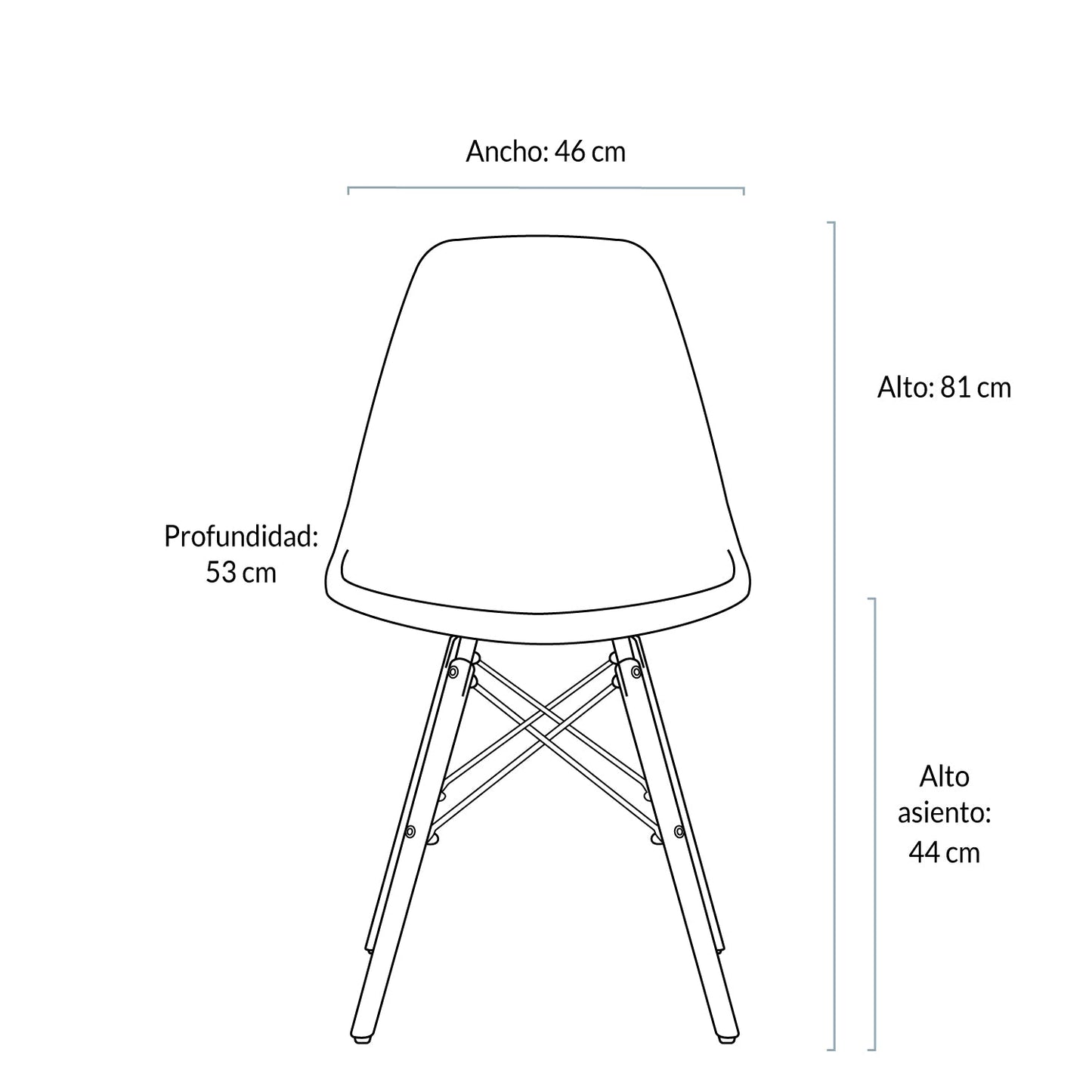 Silla DSW Réplica Eames Taupe Form Design