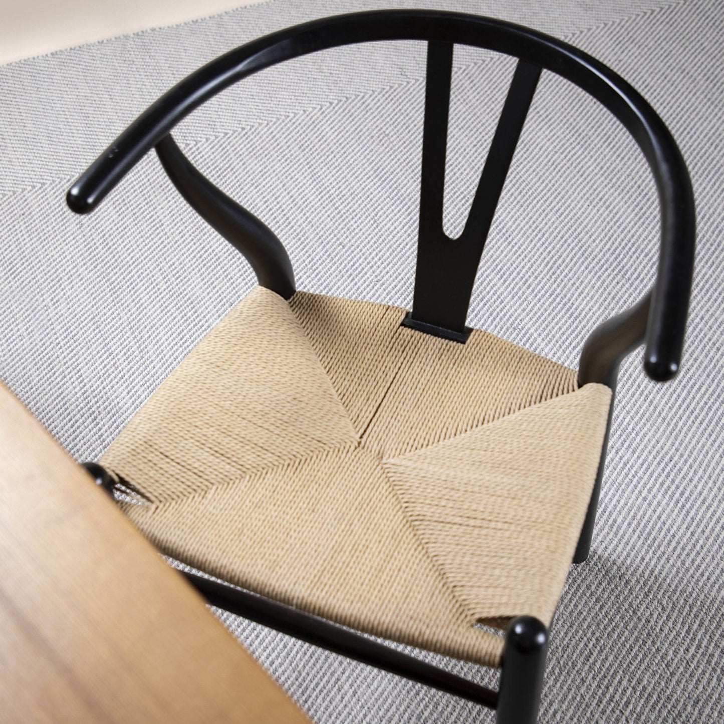 Silla Madera Wishbone Negro Form Design