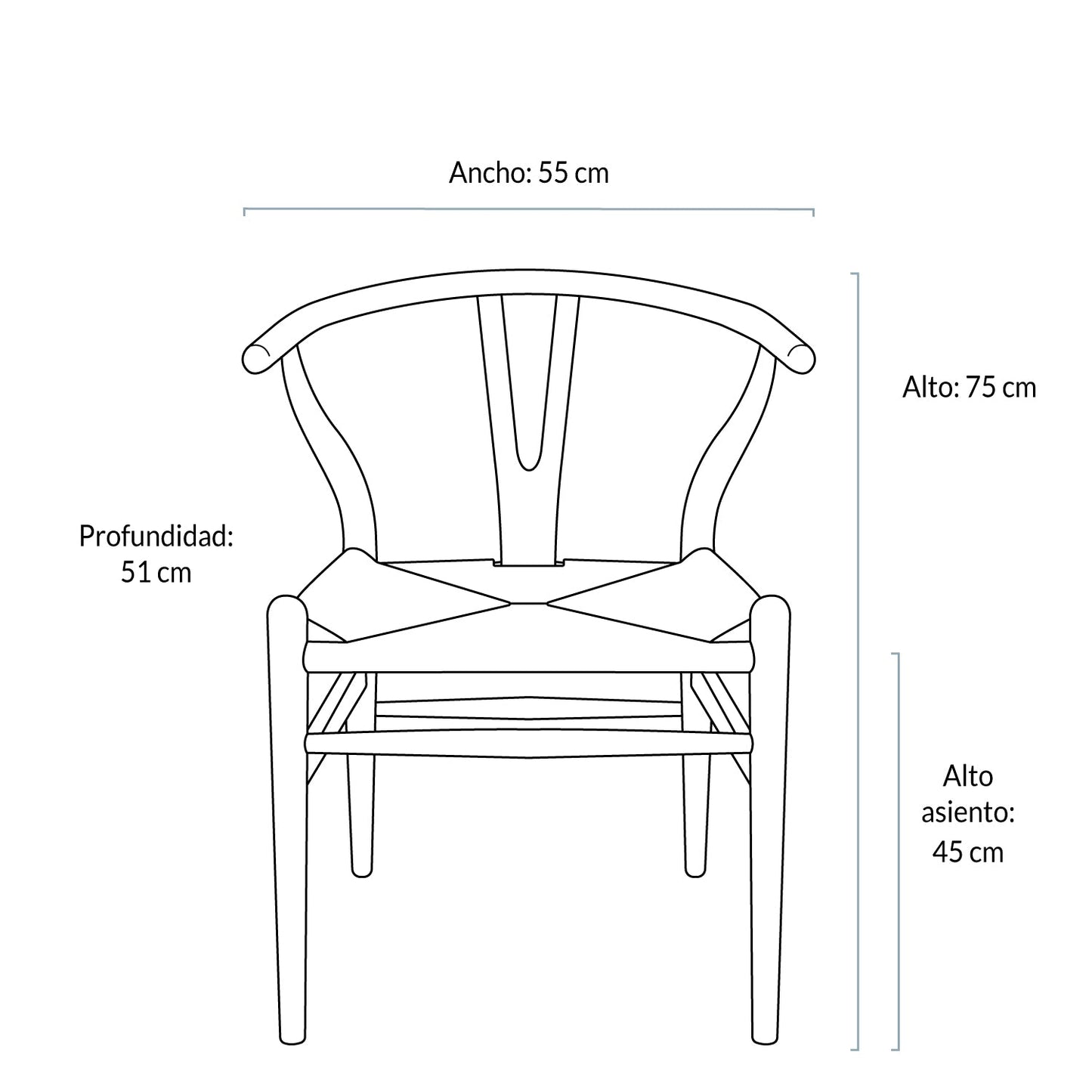 Silla Madera Wishbone Negro Form Design