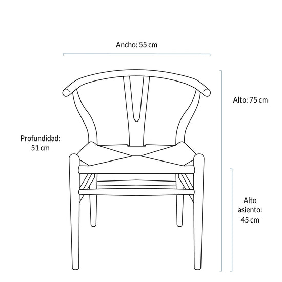 Silla Madera Wishbone Negro Form Design