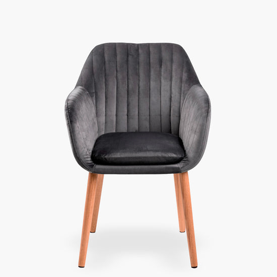 Sitial Terciopelo Emilia Gris Oscuro Form Design
