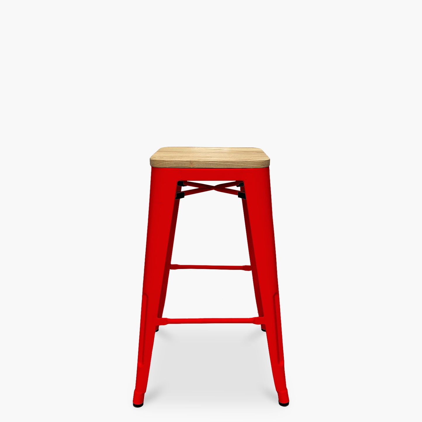 Taburete medio 66 Tolix Madera Rojo Form Design