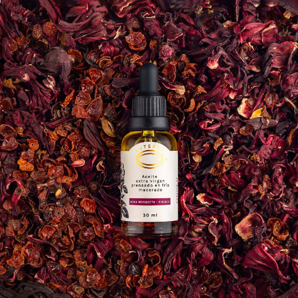 Aceite Macerado Rosa Mosqueta Hibisco Piel y Cabello Suterra