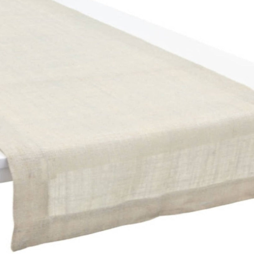Camino de Mesa Hemstitch Lino Francés Table Dot L Nature Code Company