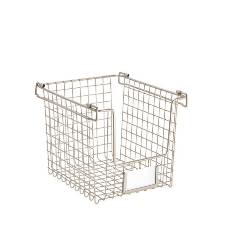 Canasto Apilable Classico Plata M Interdesign