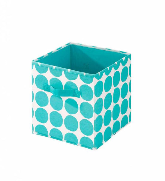 Canasto Organizador Cube Dot Turquesa S Interdesign