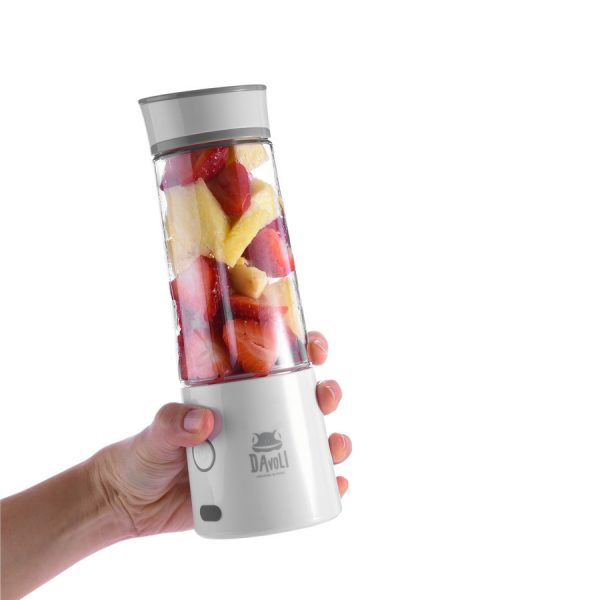 Licuadora Portátil USB 400ml Macaron Blanca Davoli