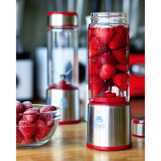 Licuadora Portátil USB de Vidrio 450ml Spow Roja Davoli