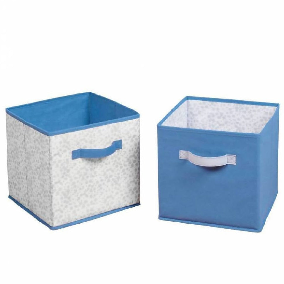Set 2 Canastos Organizadores Cube Azul/Gris S Interdesign