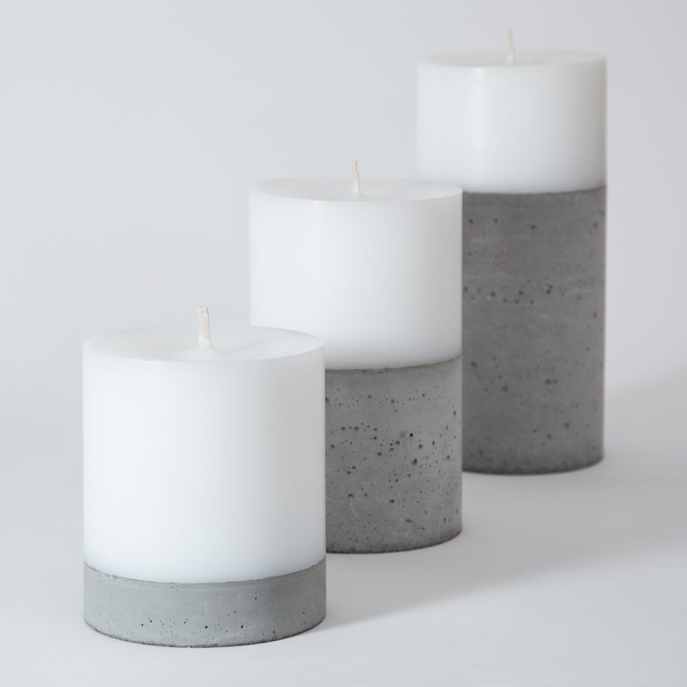 Set 3 Velones con Hormigón Natural Küme