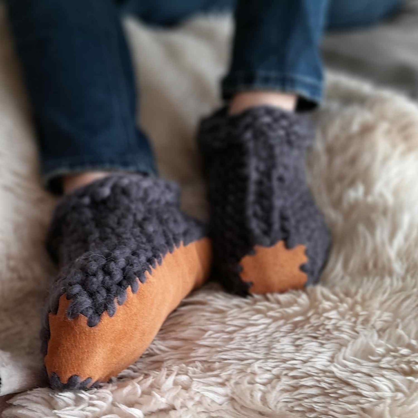 Pantuflas House Shoes Unisex Adulto Grafito Maku Wool