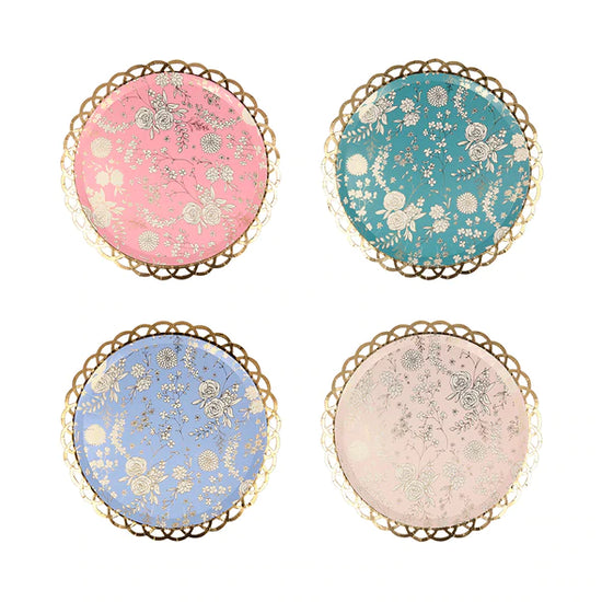 Platos broderie jardín inglés medianos Meri Meri