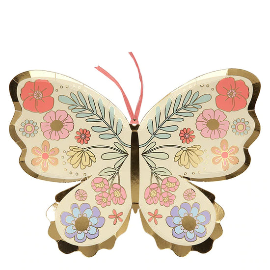 Platos con forma de mariposas florales Butterly Meri Meri