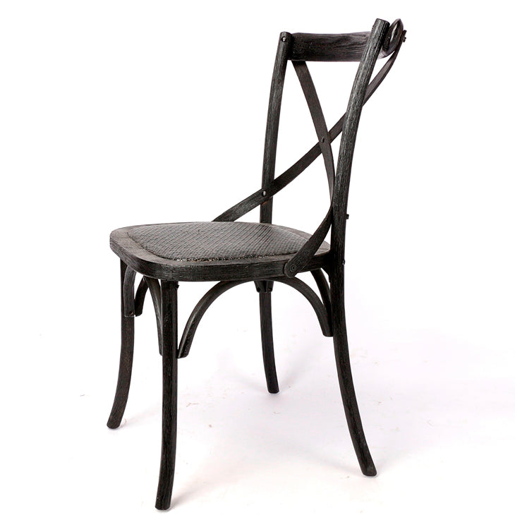 Silla Cruceta Madera de Haya Negra 42 x 45 x 89 cm Hem