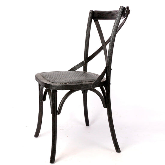 Silla Cruceta Madera de Haya Negra 42 x 45 x 89 cm Hem