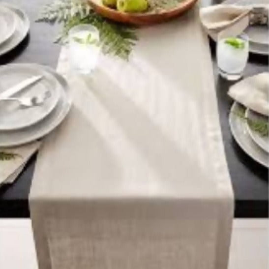 Camino de Mesa Hemstitch Lino Francés Table Dot L Nature Code Company